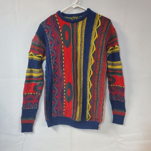 Urban Outfitters Other - Men’s Koto Urban Outfitters Coogie Type Textured Knit Sweater Size XS Red Blue